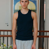 Andersen Waffle Tank, Navy