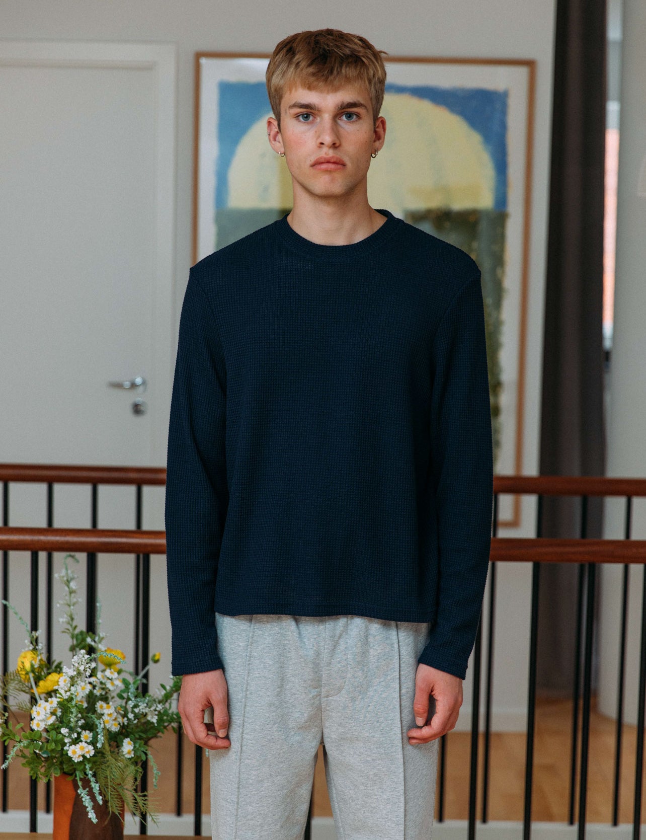 Micah Waffle Jumper, Black