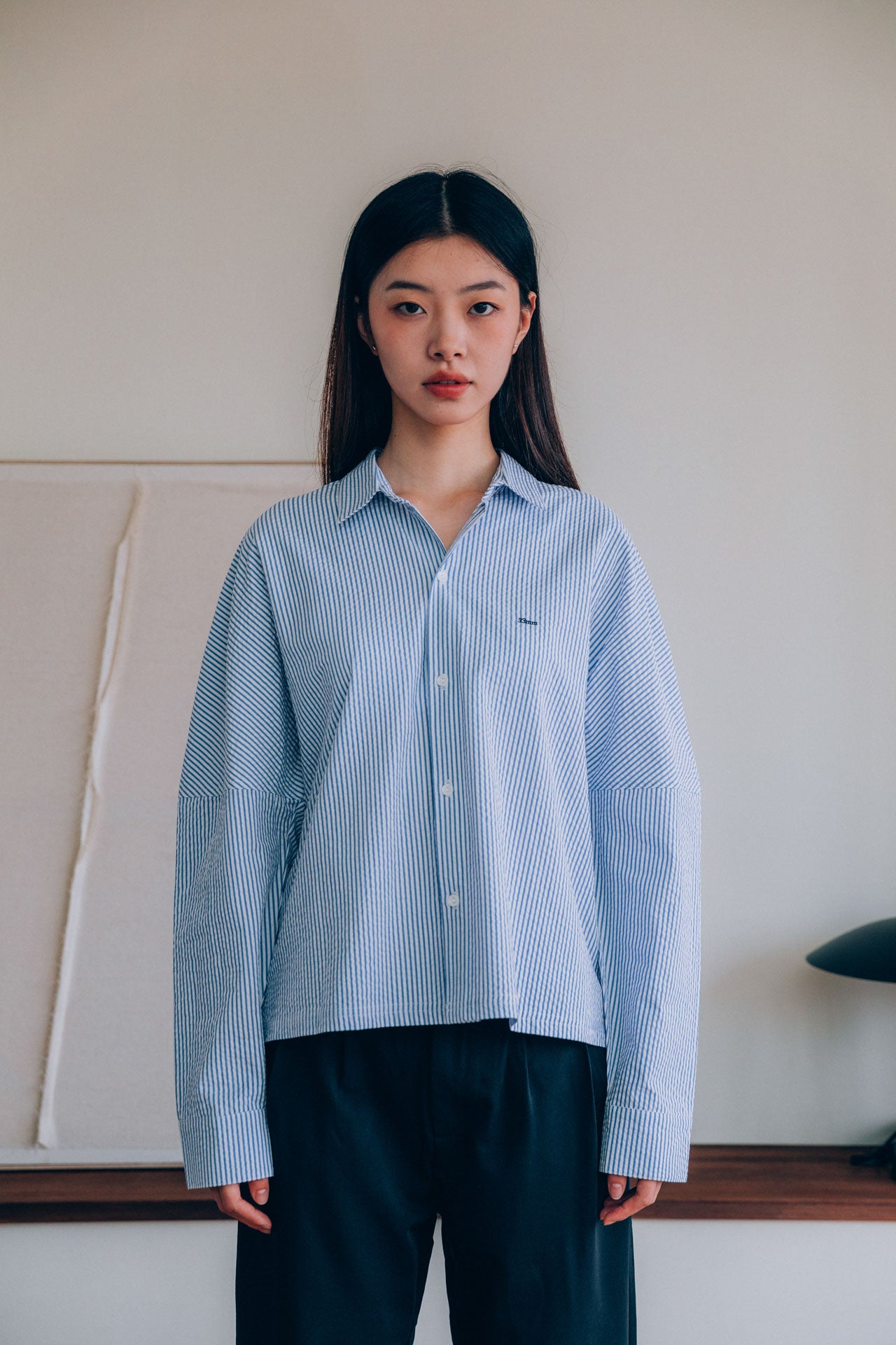 シャツ HUECLOSET Thin seersucker check SHIRT SE33 Calvin Shirt | 33mm - Inspired by Nostalgia