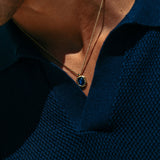 Idris Necklace, Navy/Gold