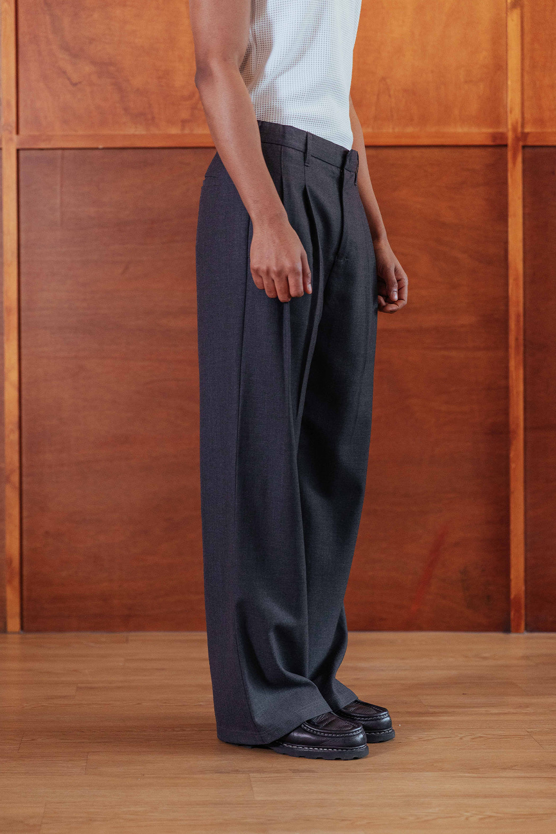 Dylan Wool Trousers, Charcoal – 33mm